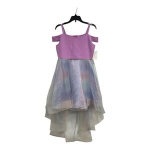Rare Editions Purple Embellished Sleeveless Cold Shoulder Dress Teen 14